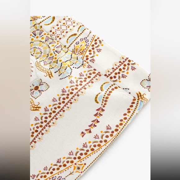 Zara printed linen blend pants - Picture 7 of 7